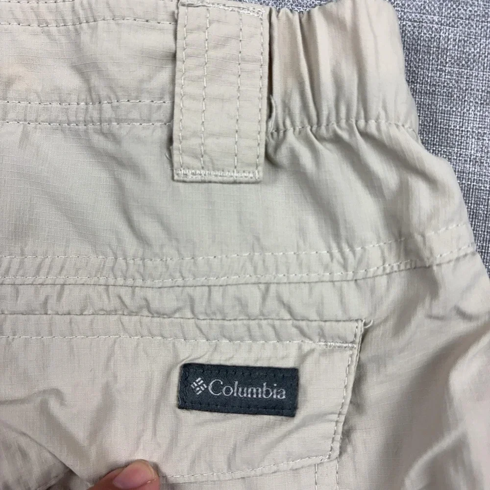 Columbia Omni-Shade Pants Mens 36x32 Beige Convertible Zip Off Hiking Nylon